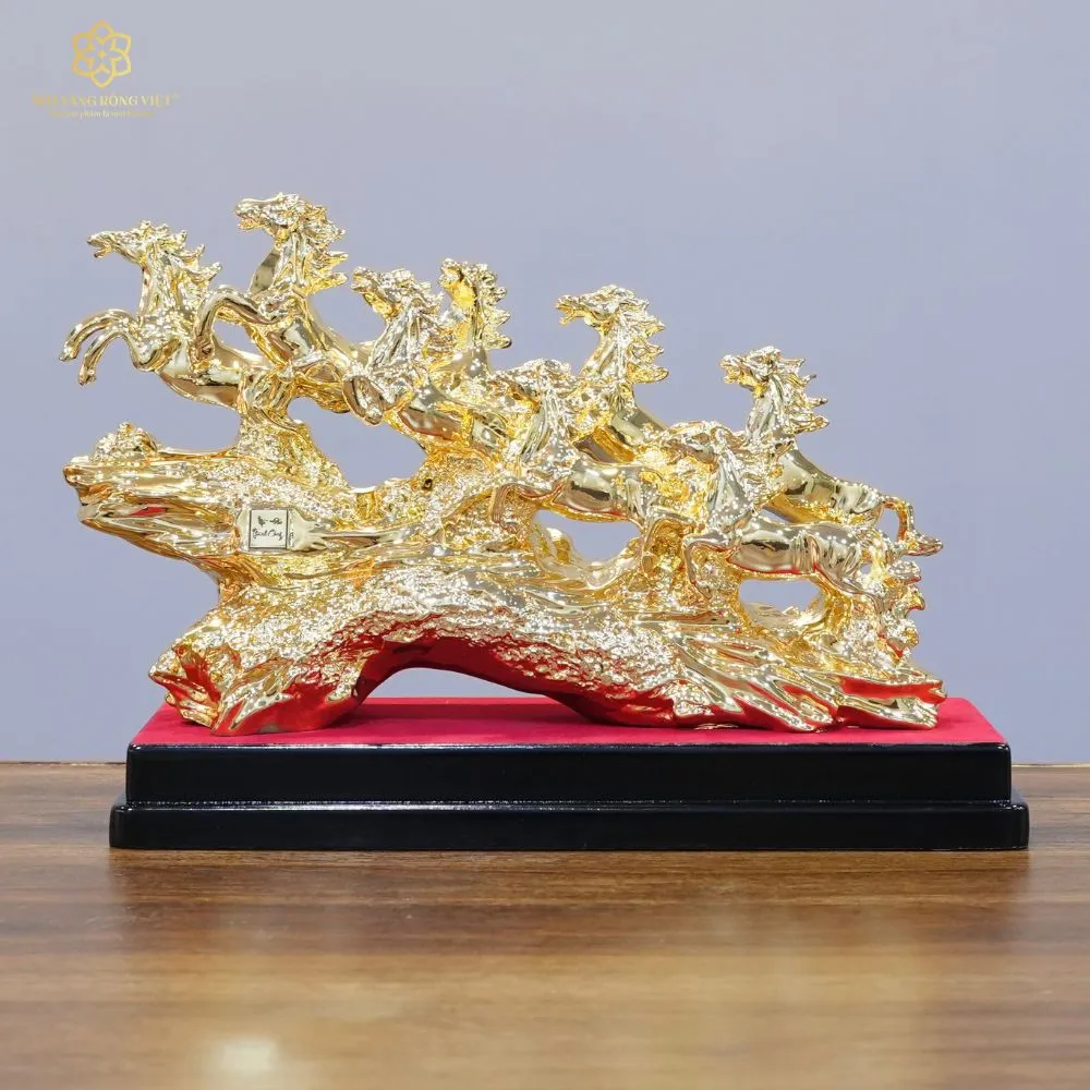 Bát Mã Truy Phong Bằng Đồng Mạ Gold - Biểu Tượng Mã Đáo Thành Công 3 Bát Mã Truy Phong Bằng Đồng Mạ Gold - Biểu Tượng Mã Đáo Thành Công - Ảnh 3