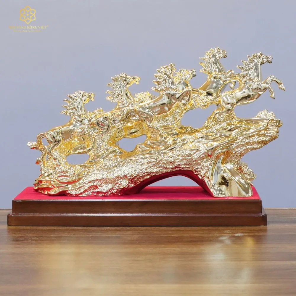 Bát Mã Truy Phong Bằng Đồng Mạ Gold - Biểu Tượng Mã Đáo Thành Công 2 Bát Mã Truy Phong Bằng Đồng Mạ Gold - Biểu Tượng Mã Đáo Thành Công - Ảnh 2