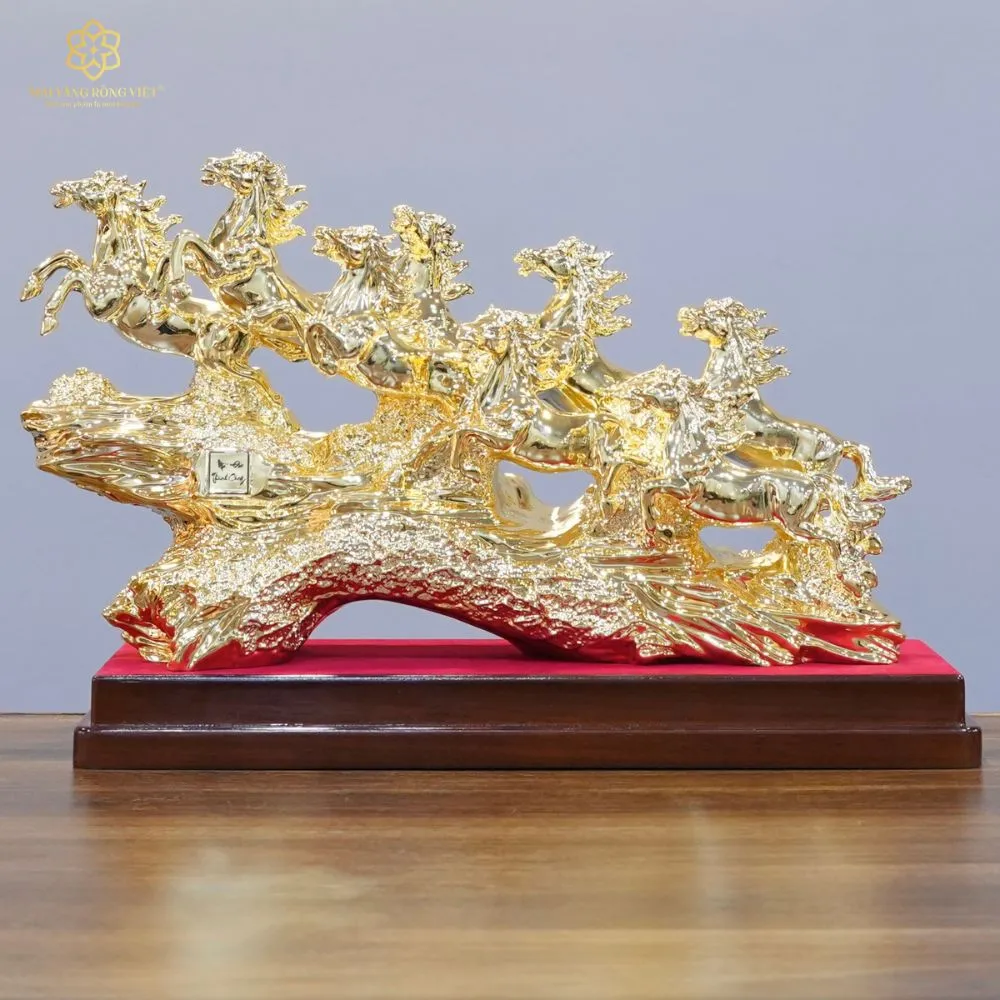 Bát Mã Truy Phong Bằng Đồng Mạ Gold - Biểu Tượng Mã Đáo Thành Công 1 Bát Mã Truy Phong Bằng Đồng Mạ Gold - Biểu Tượng Mã Đáo Thành Công