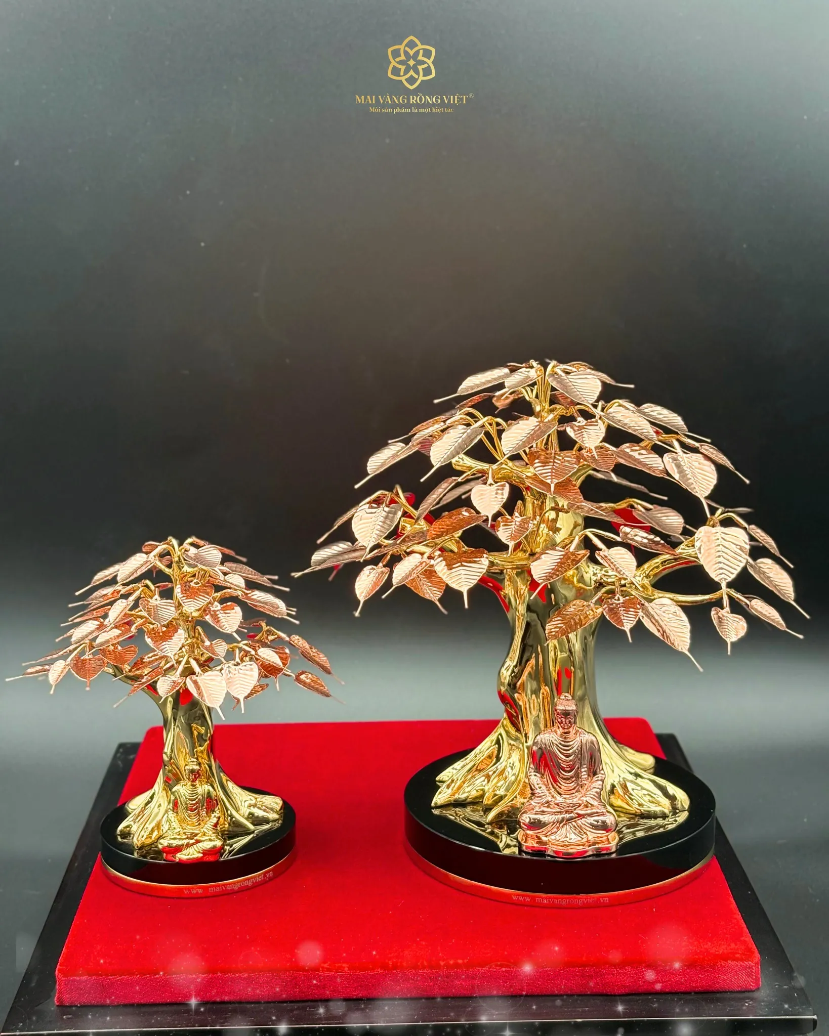 Cây Bồ Đề Bình An cao 20cm - Mạ Mix Rose Gold 2 Cây Bồ Đề Bình An cao 20cm - Mạ Mix Rose Gold - Ảnh 2