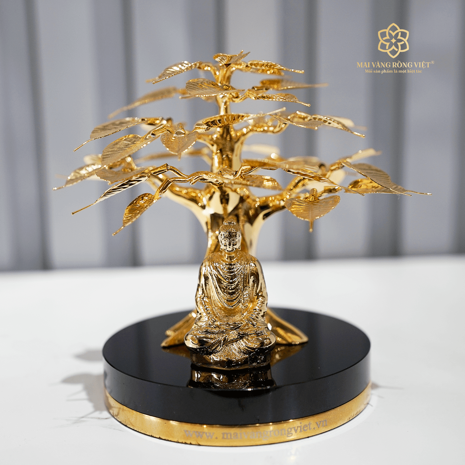 Cây Bồ Đề Bình An Mạ Vàng 24K Cao 9cm 1 Cây Bồ Đề Bình An Mạ Vàng 24K Cao 9cm