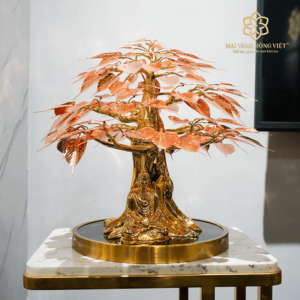 Cây Bồ Đề Đại Cát Tường cao 39cm - Mix Rose Gold 1 Cây Bồ Đề Đại Cát Tường cao 39cm - Mix Rose Gold