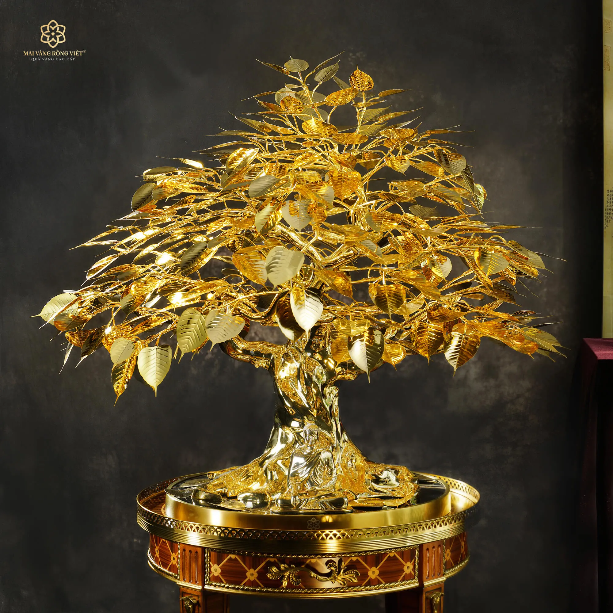 Cây Bồ Đề Đại Cát Tường Mạ Vàng 24K Cao 80cm 1 Cây Bồ Đề Đại Cát Tường Mạ Vàng 24K Cao 80cm