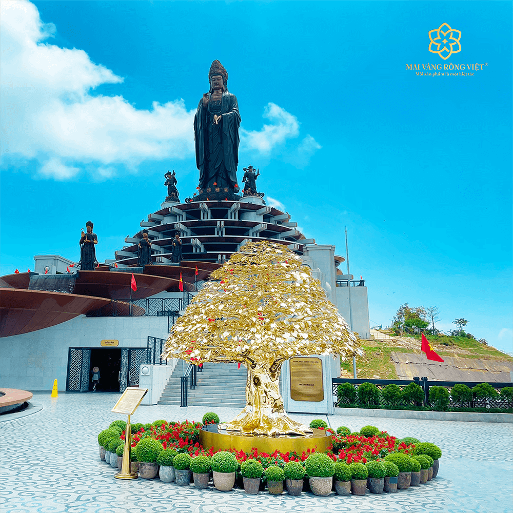 Cây Bồ Đề Vĩ Đại Cát Tường Mạ Vàng 24K Cao 3,6 mét 1 Cây Bồ Đề Vĩ Đại Cát Tường Mạ Vàng 24K Cao 3,6 mét