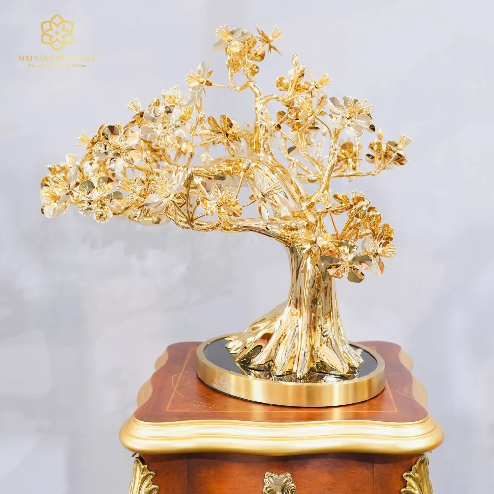 Cây Mai Bạt Phong Mạ Vàng 24K Cao 39cm 4 Cây Mai Bạt Phong Mạ Vàng 24K Cao 39cm - Ảnh 4