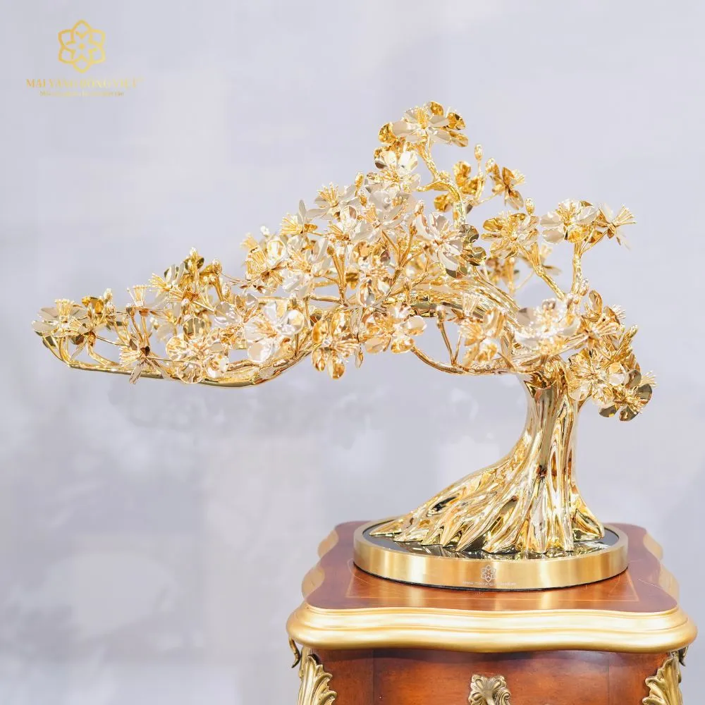 Cây Mai Bạt Phong Mạ Vàng 24K Cao 39cm 2 Cây Mai Bạt Phong Mạ Vàng 24K Cao 39cm - Ảnh 2