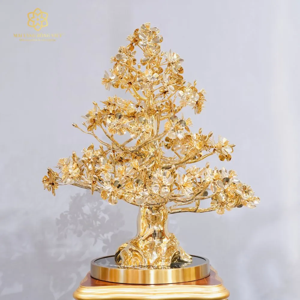 Cây Mai Đại Phúc Mạ Vàng 24K Cao 60cm 2 Cây Mai Đại Phúc Mạ Vàng 24K Cao 60cm - Ảnh 2
