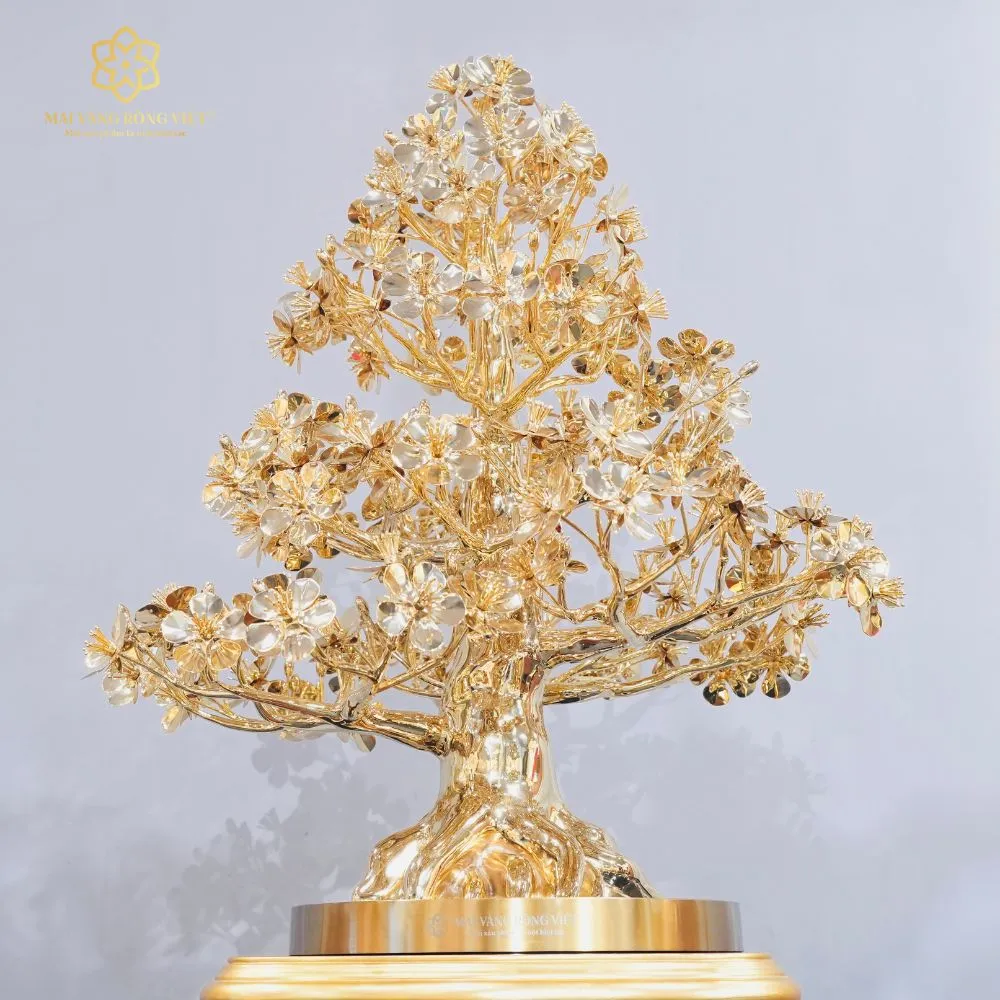 Cây Mai Đại Phúc Mạ Vàng 24K Cao 60cm 5 Cây Mai Đại Phúc Mạ Vàng 24K Cao 60cm - Ảnh 5
