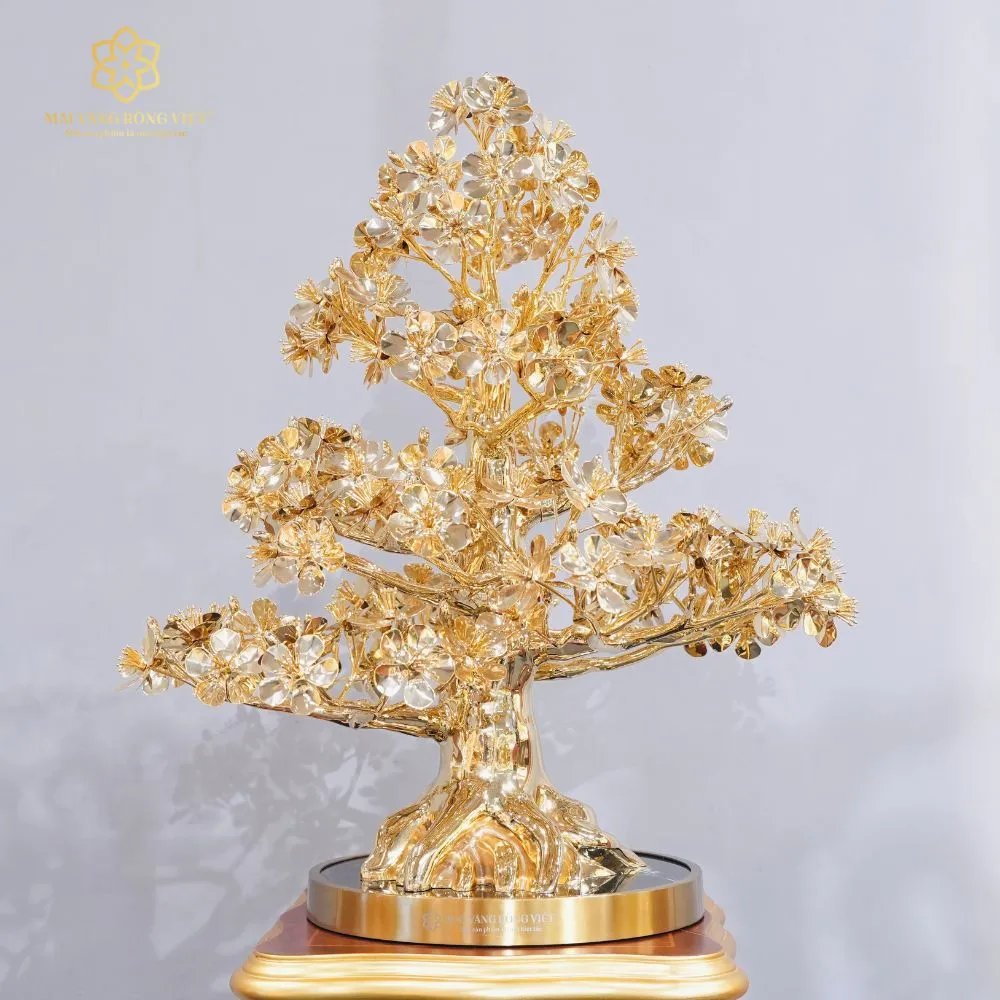 Cây Mai Đại Phúc Mạ Vàng 24K Cao 60cm 1 Cây Mai Đại Phúc Mạ Vàng 24K Cao 60cm