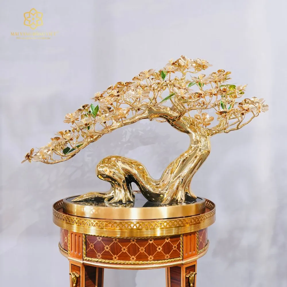 Cây Mai Kỳ Lân Mạ Vàng 24K Cao 45cm 2 Cây Mai Kỳ Lân Mạ Vàng 24K Cao 45cm - Ảnh 2