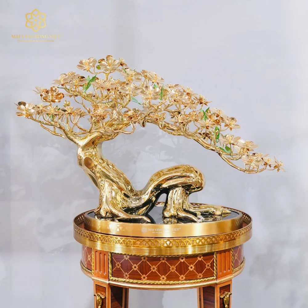 Cây Mai Kỳ Lân Mạ Vàng 24K Cao 45cm 1 Cây Mai Kỳ Lân Mạ Vàng 24K Cao 45cm