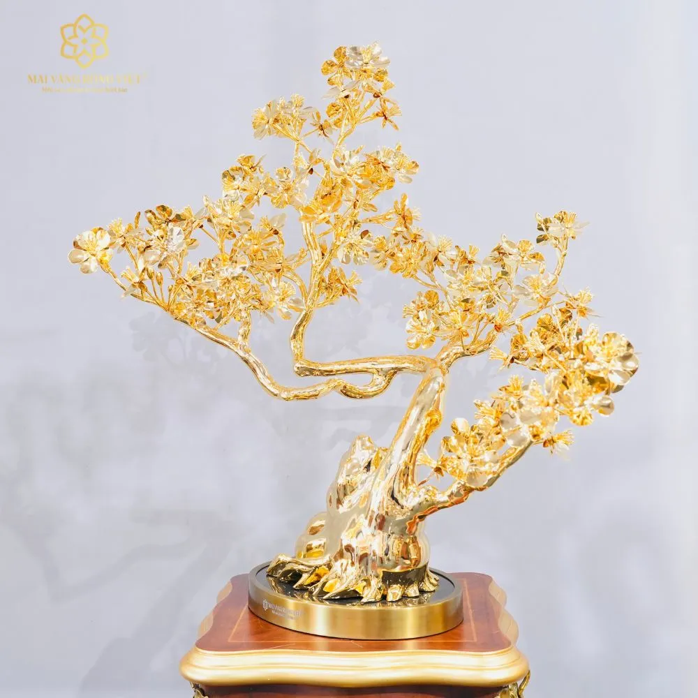 Cây Mai Long Thăng Mạ Vàng 24K Cao 60cm 5 Cây Mai Long Thăng Mạ Vàng 24K Cao 60cm - Ảnh 5