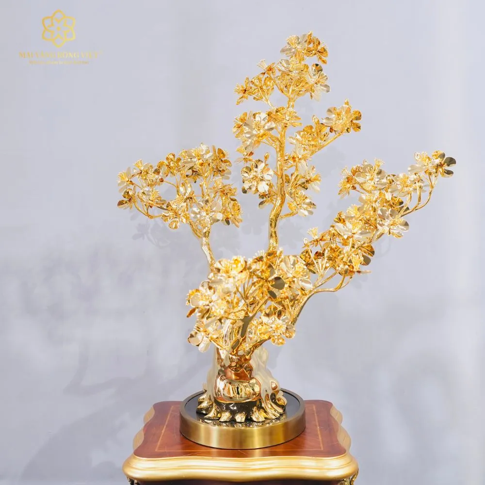 Cây Mai Long Thăng Mạ Vàng 24K Cao 60cm 4 Cây Mai Long Thăng Mạ Vàng 24K Cao 60cm - Ảnh 4
