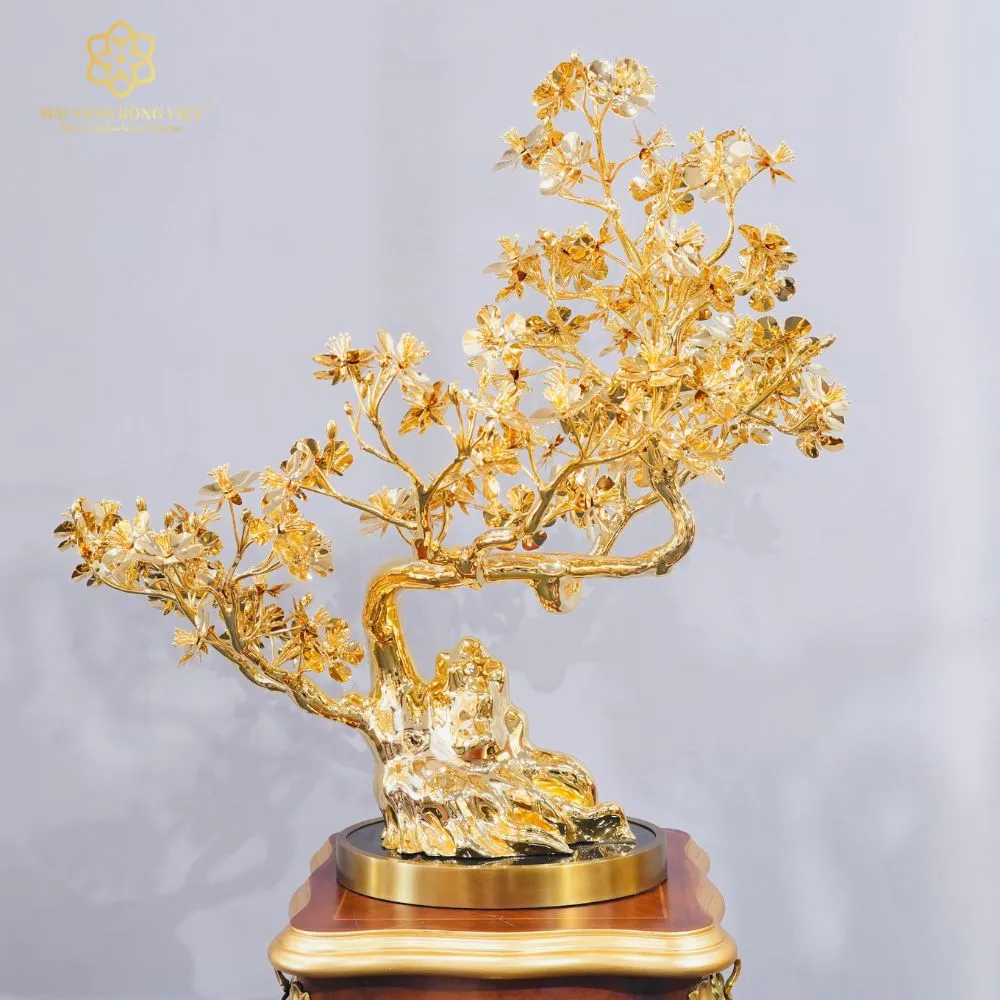 Cây Mai Long Thăng Mạ Vàng 24K Cao 60cm 3 Cây Mai Long Thăng Mạ Vàng 24K Cao 60cm - Ảnh 3
