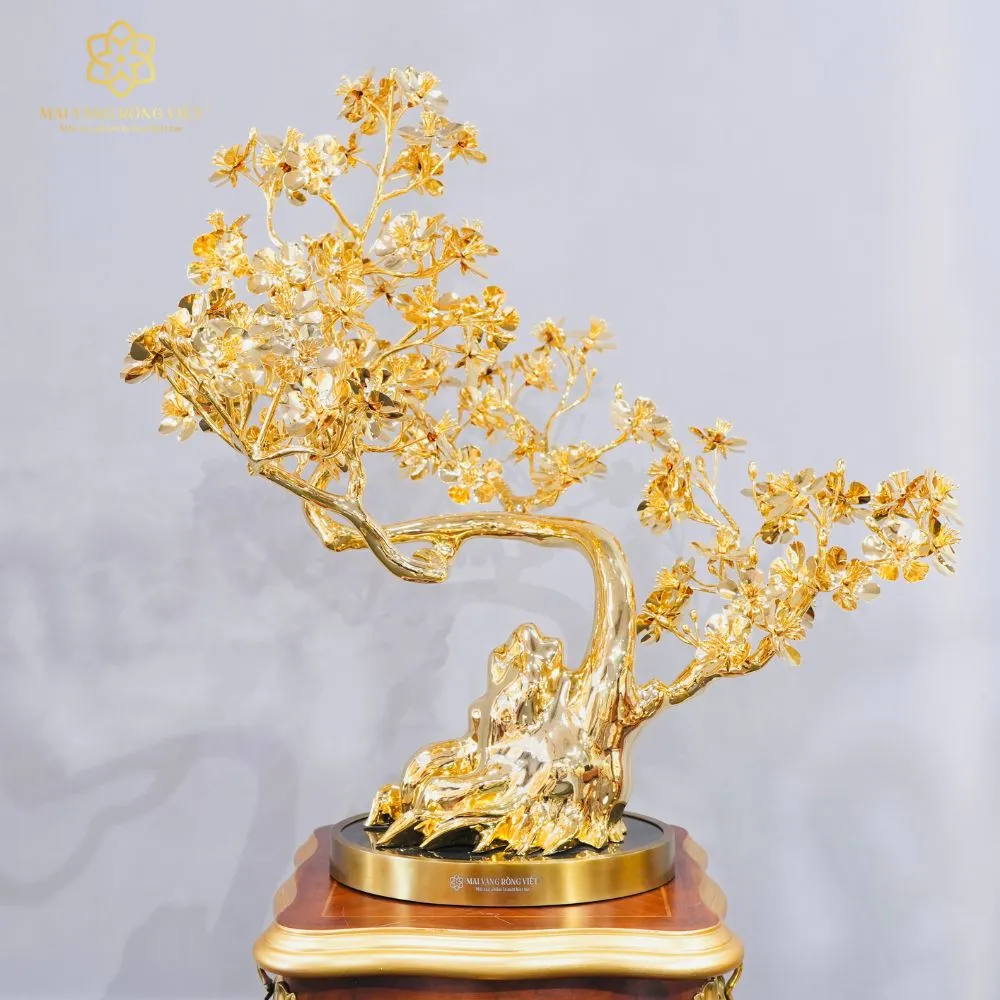 Cây Mai Long Thăng Mạ Vàng 24K Cao 60cm 1 Cây Mai Long Thăng Mạ Vàng 24K Cao 60cm