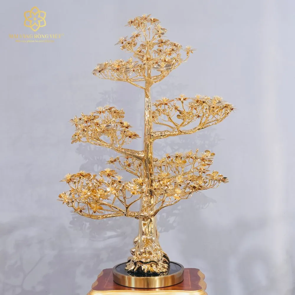 Cây Mai Rồng Việt Mạ Vàng 24K Cao 80cm 2 Cây Mai Rồng Việt Mạ Vàng 24K Cao 80cm - Ảnh 2