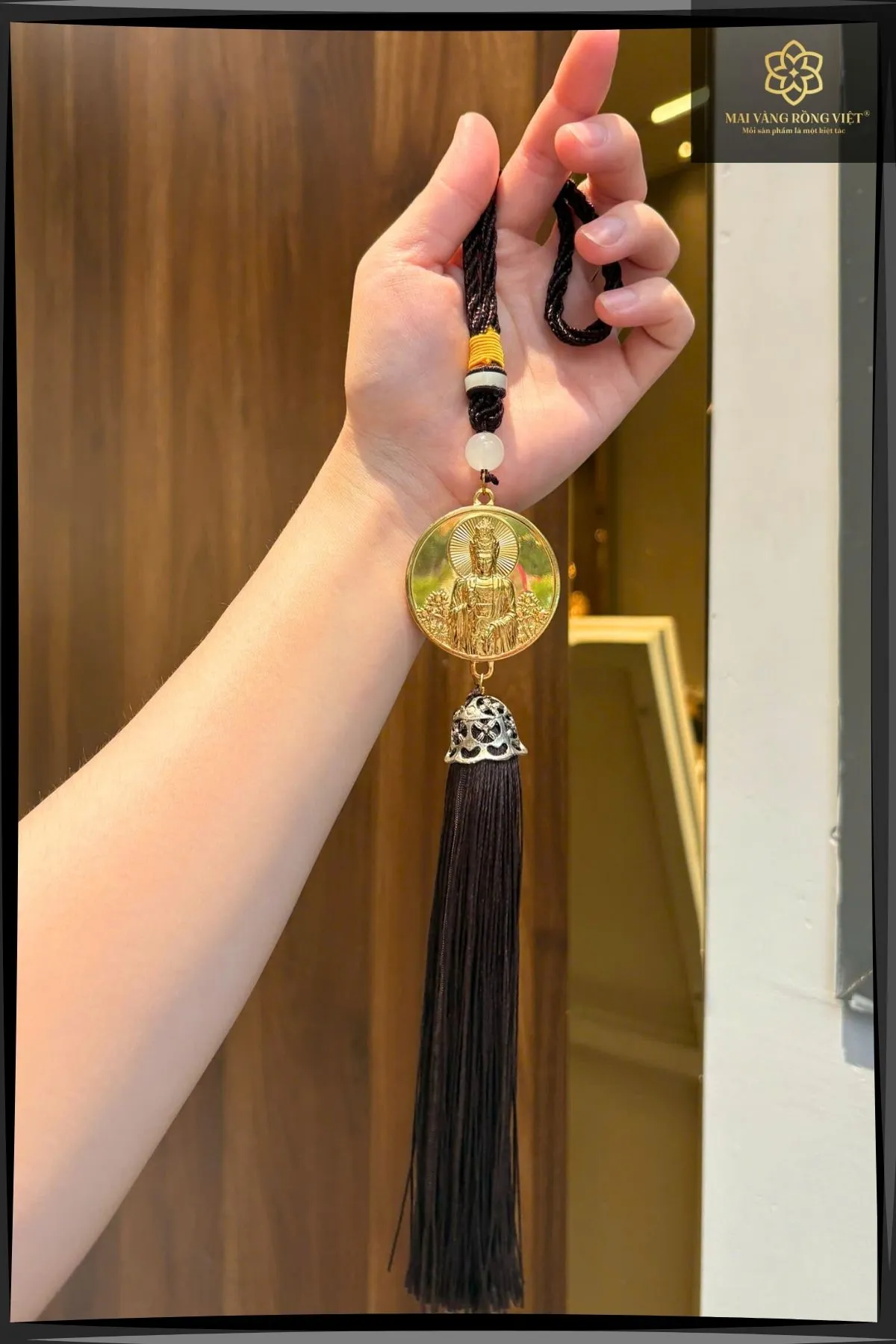 Dây Treo Xe Mặt Phật Quan Âm Mạ Vàng 24K 5 Dây Treo Xe Mặt Phật Quan Âm Mạ Vàng 24K - Ảnh 5