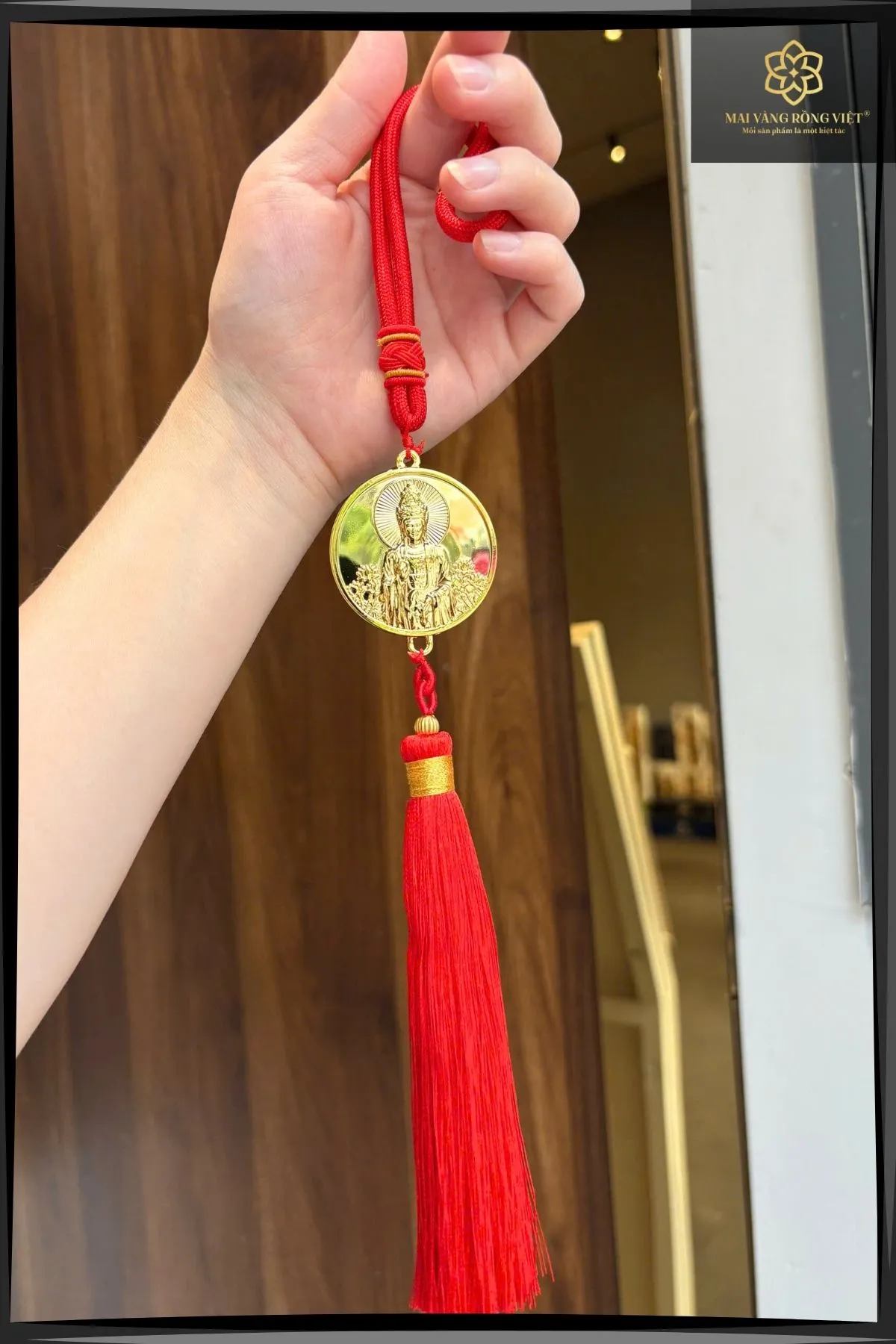 Dây Treo Xe Mặt Phật Quan Âm Mạ Vàng 24K 6 Dây Treo Xe Mặt Phật Quan Âm Mạ Vàng 24K - Ảnh 6