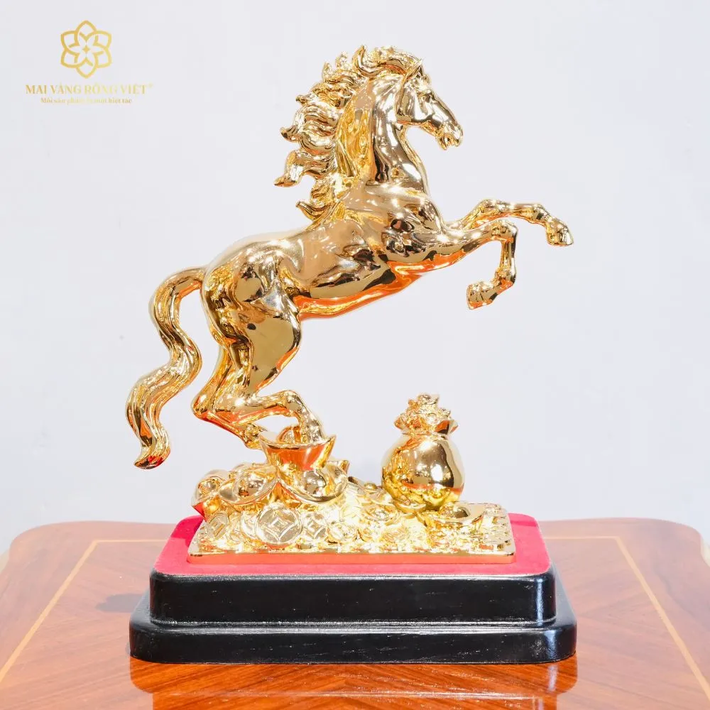 Kim Mã Chiêu Tài Bằng Đồng Mạ Gold 5 Kim Mã Chiêu Tài Bằng Đồng Mạ Gold - Ảnh 5