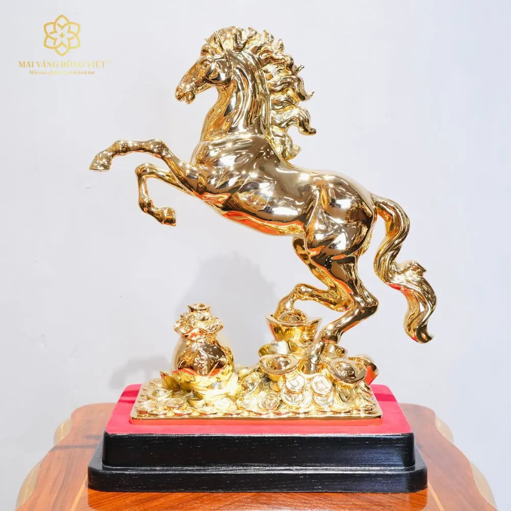 Kim Mã Chiêu Tài Bằng Đồng Mạ Gold 2 Kim Mã Chiêu Tài Bằng Đồng Mạ Gold - Ảnh 2