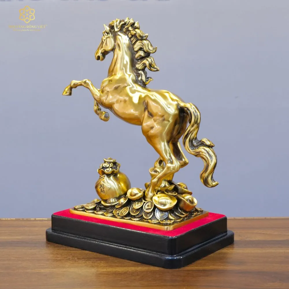 Kim Mã Chiêu Tài Bằng Đồng Mạ Cổ Điển Cao 30cm 6 Kim Mã Chiêu Tài Bằng Đồng Mạ Cổ Điển Cao 30cm - Ảnh 6
