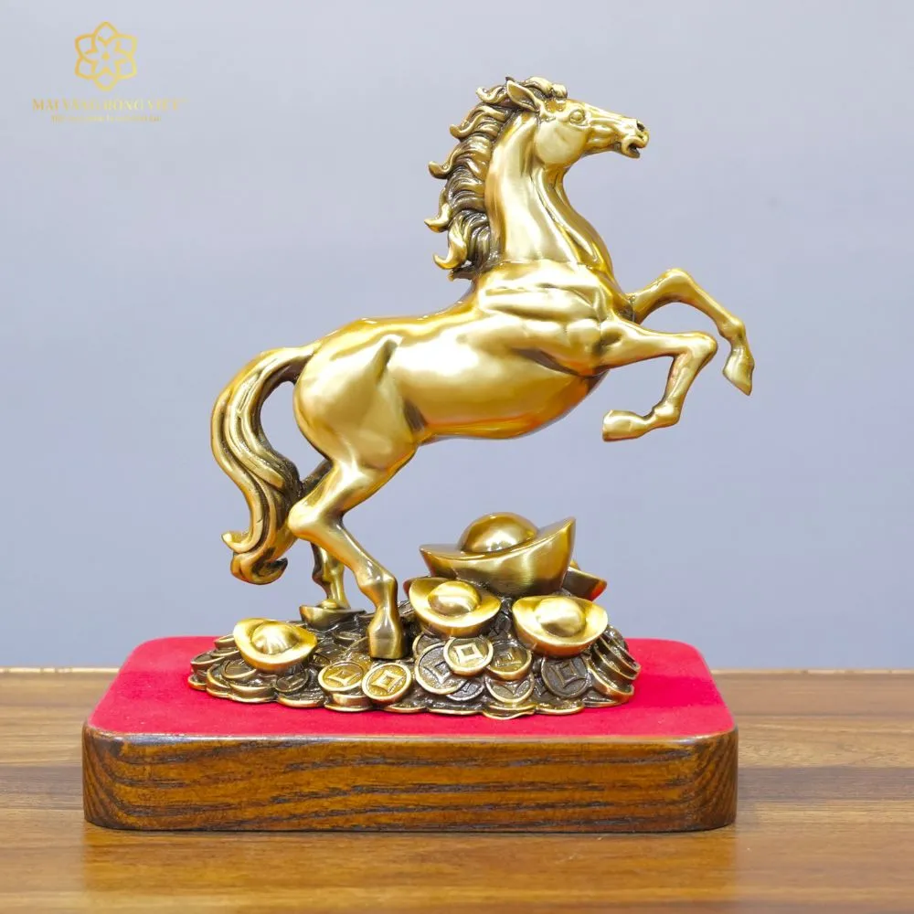 Kim Mã Đại Phát Bằng Đồng Mạ Cổ Điển Cao 20cm 1 Kim Mã Đại Phát Bằng Đồng Mạ Cổ Điển Cao 20cm