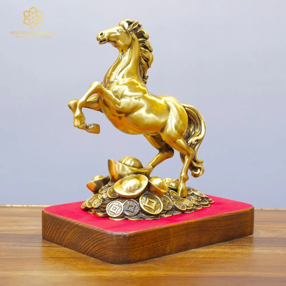 Kim Mã Đại Phát Bằng Đồng Mạ Cổ Điển Cao 20cm 4 Kim Mã Đại Phát Bằng Đồng Mạ Cổ Điển Cao 20cm - Ảnh 4