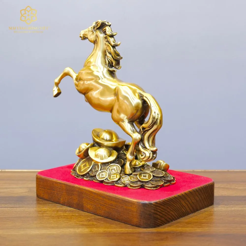 Kim Mã Đại Phát Bằng Đồng Mạ Cổ Điển Cao 20cm 6 Kim Mã Đại Phát Bằng Đồng Mạ Cổ Điển Cao 20cm - Ảnh 6