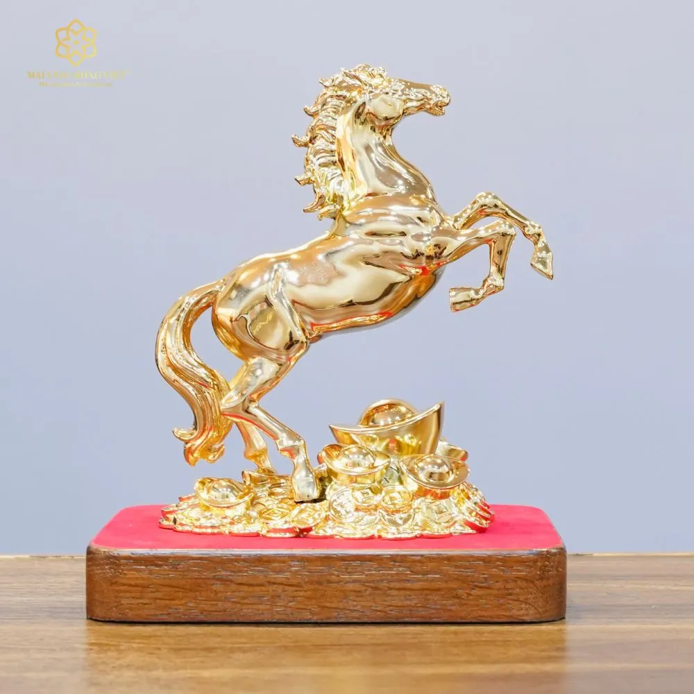 Kim Mã Đại Phát Bằng Đồng Mạ Gold Cao 20cm 1 Kim Mã Đại Phát Bằng Đồng Mạ Gold Cao 20cm