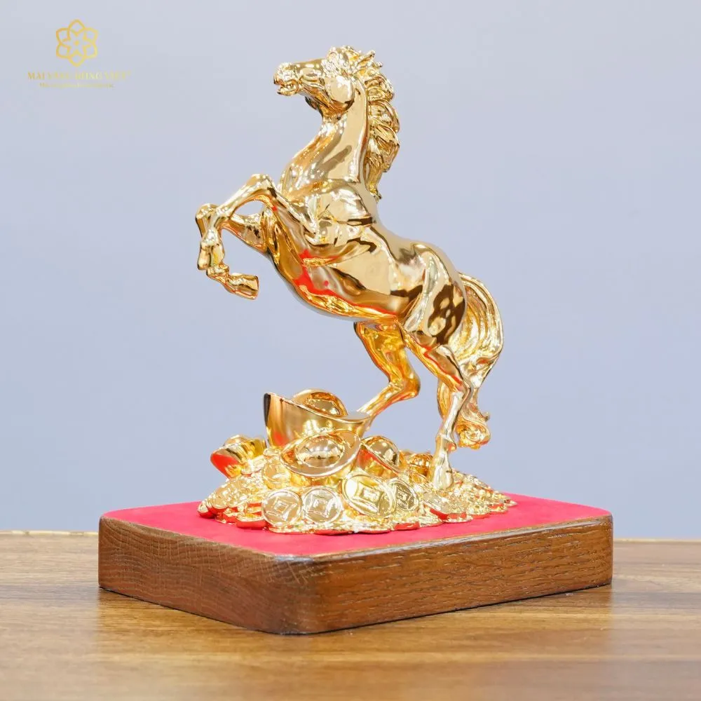 Kim Mã Đại Phát Bằng Đồng Mạ Gold Cao 20cm 4 Kim Mã Đại Phát Bằng Đồng Mạ Gold Cao 20cm - Ảnh 4