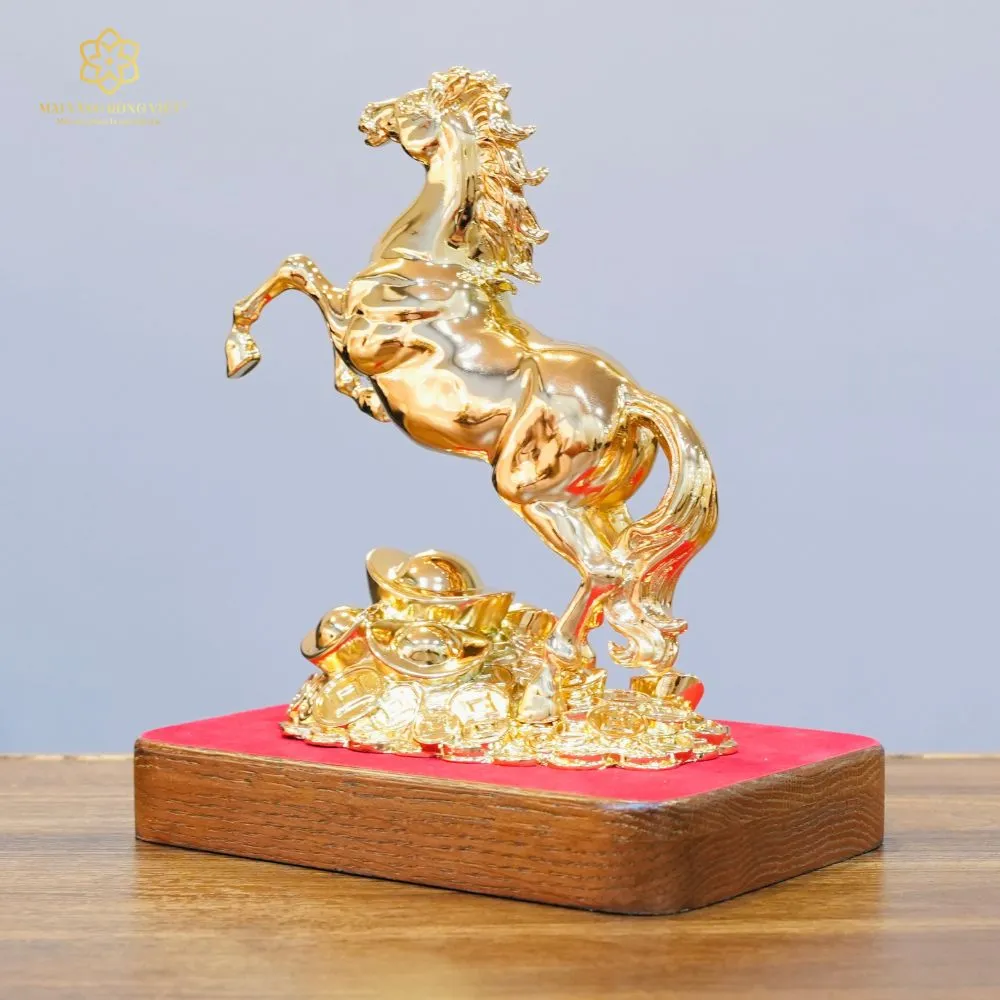 Kim Mã Đại Phát Bằng Đồng Mạ Gold Cao 20cm 6 Kim Mã Đại Phát Bằng Đồng Mạ Gold Cao 20cm - Ảnh 6