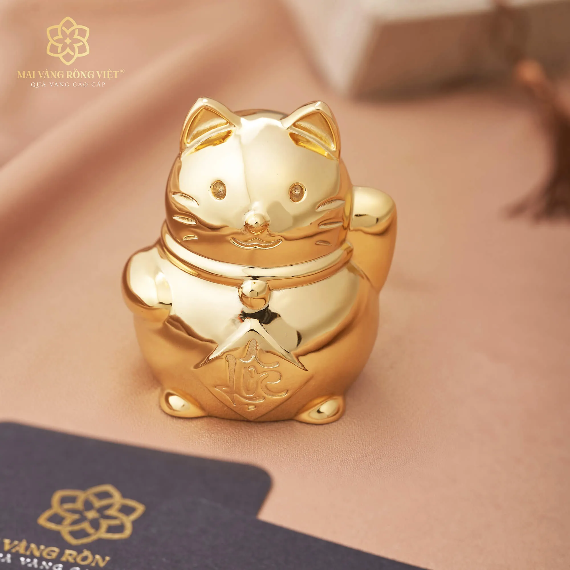 Mèo Vàng May Mắn Mạ Vàng 24K 1 Mèo Vàng May Mắn Mạ Vàng 24K
