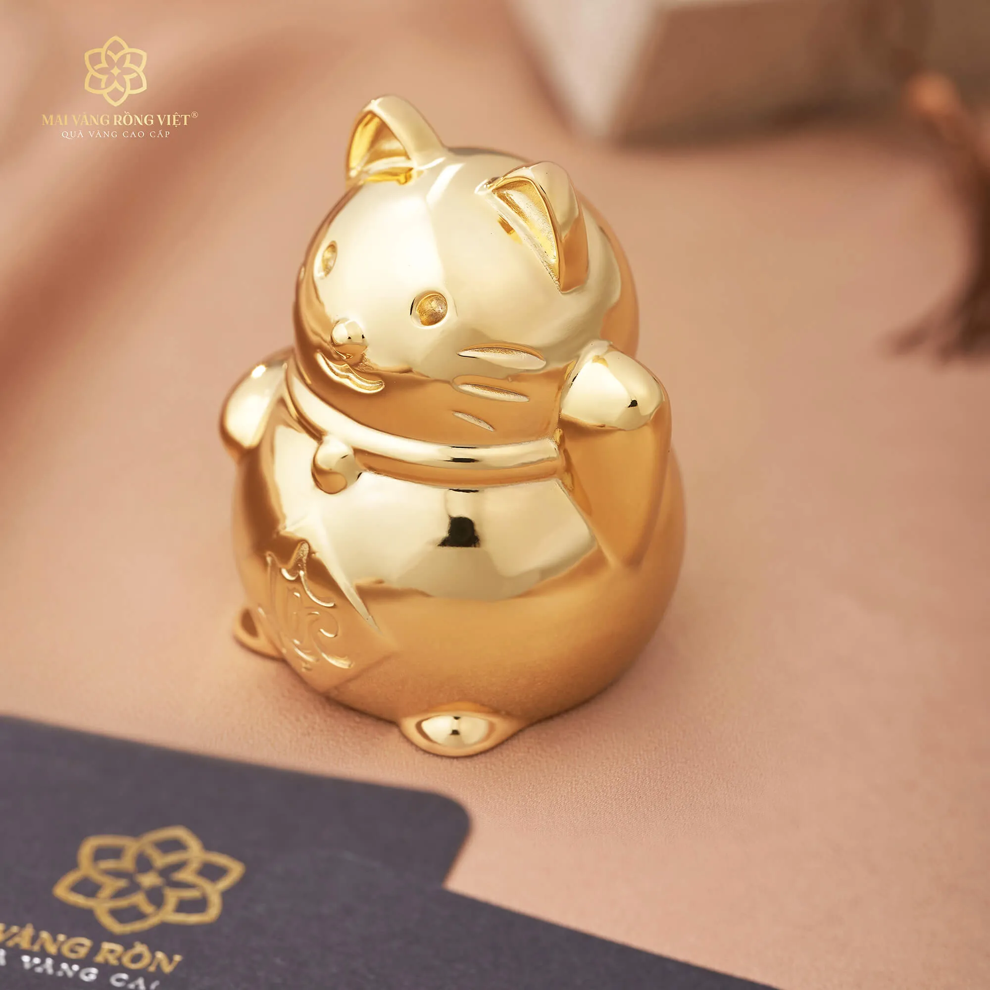 Mèo Vàng May Mắn Mạ Vàng 24K 2 Mèo Vàng May Mắn Mạ Vàng 24K - Ảnh 2