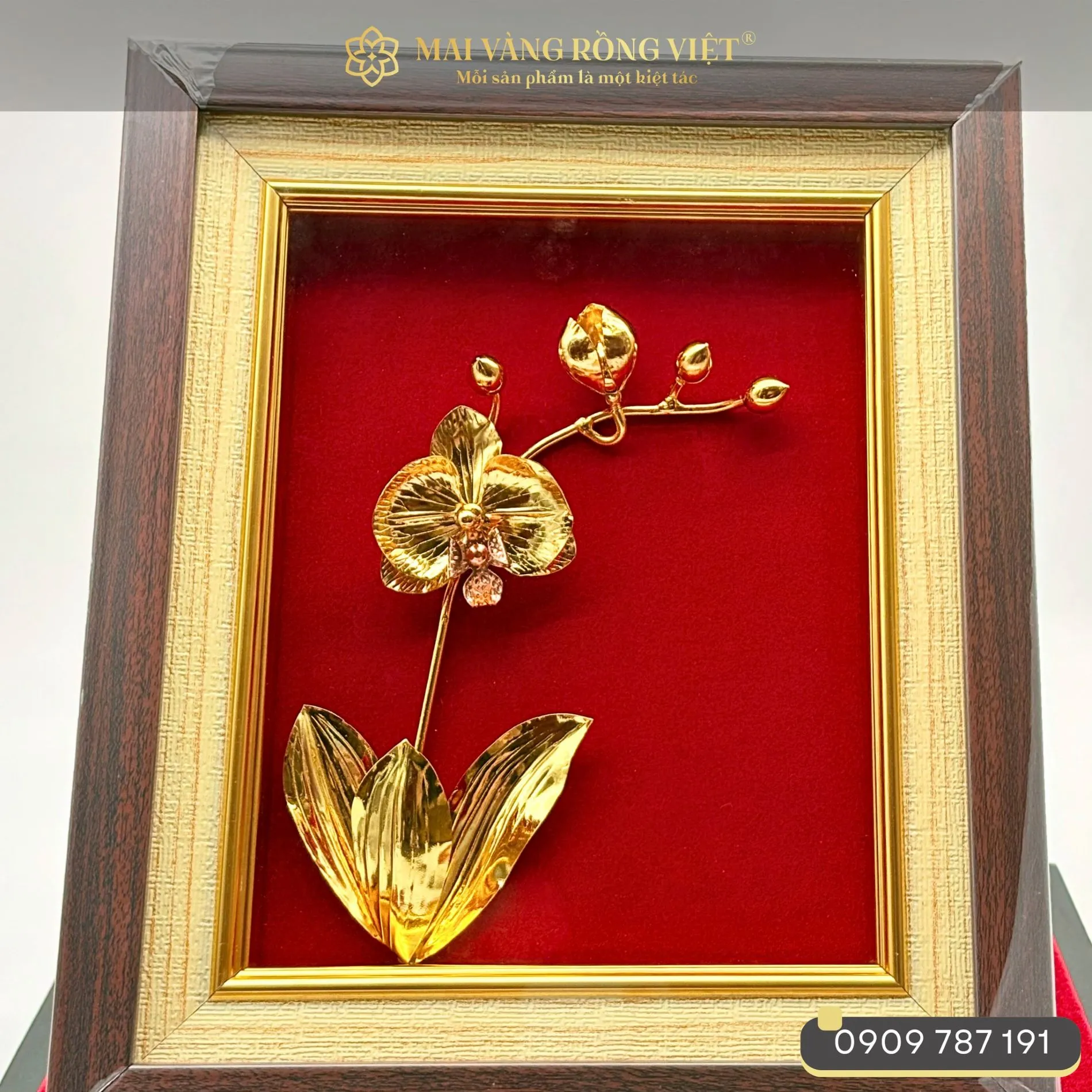 Tranh Hoa Lan Hồ Điệp Mạ Vàng 24k 1 Tranh Hoa Lan Hồ Điệp Mạ Vàng 24k