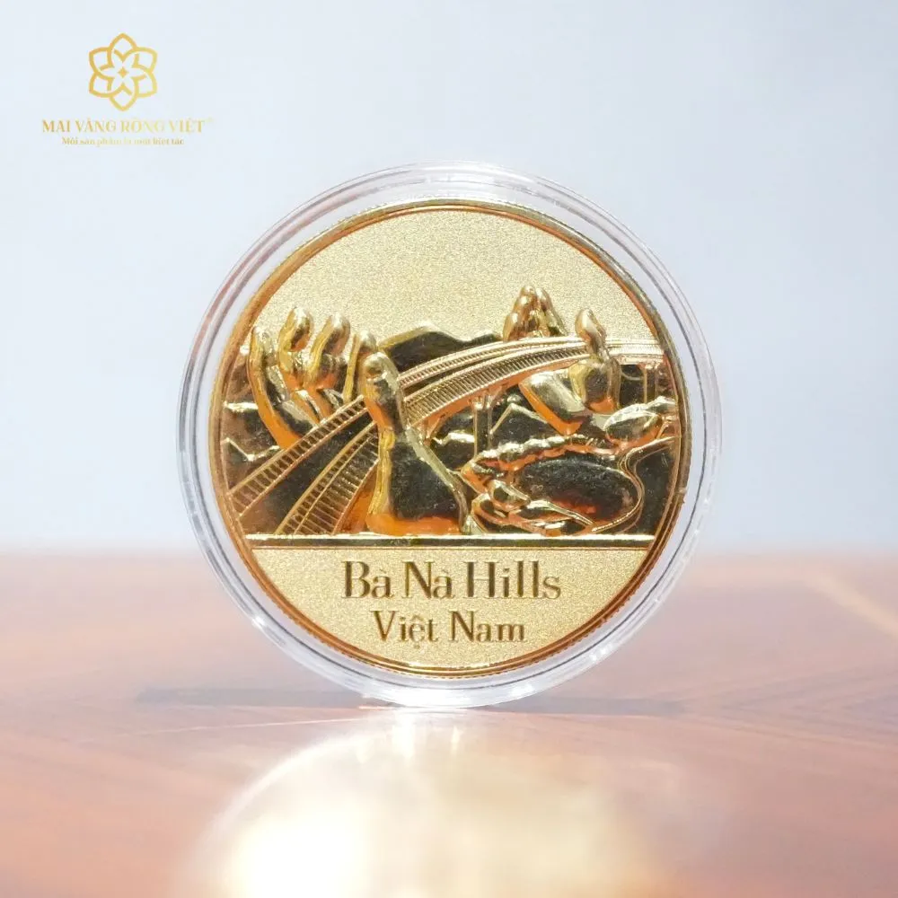 Magnet Cầu Vàng Bà Nà Hills Mạ Vàng 24K 1 Magnet Cầu Vàng Bà Nà Hills Mạ Vàng 24K