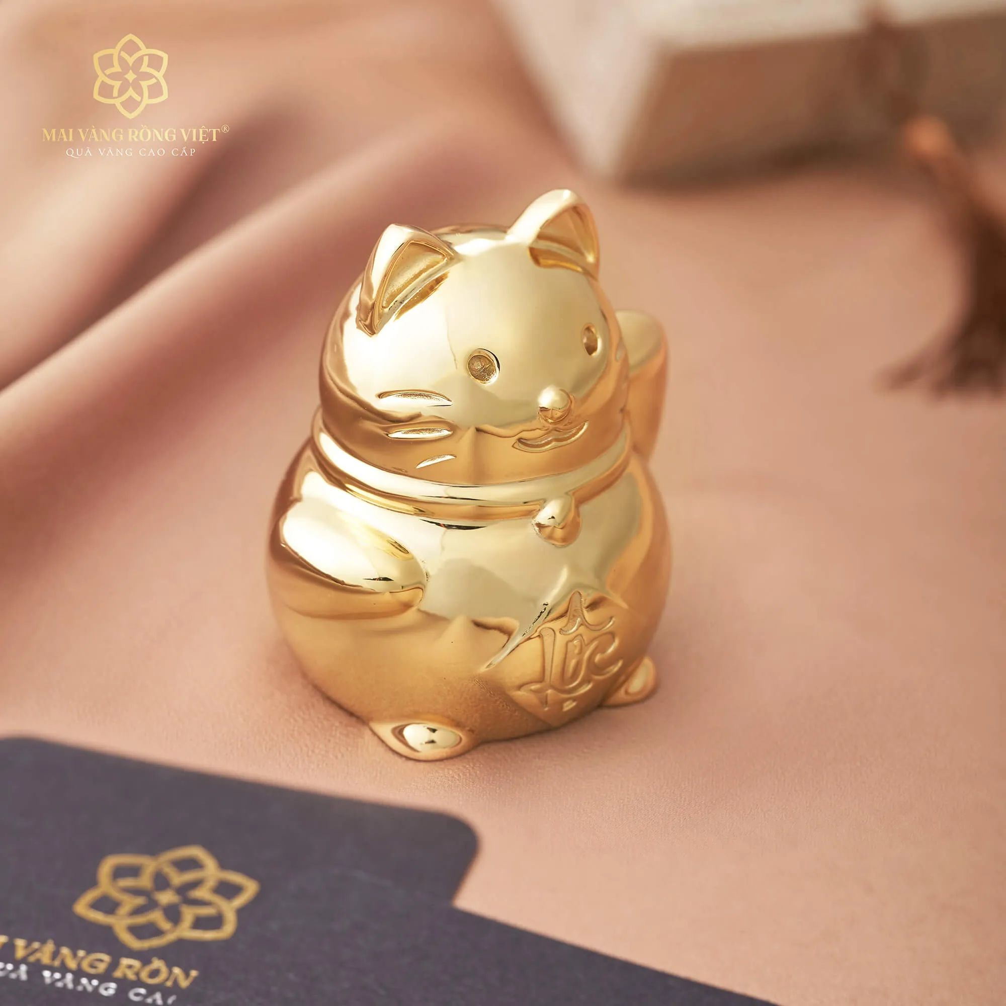 Mèo Vàng May Mắn Mạ Vàng 24K 3 Mèo Vàng May Mắn Mạ Vàng 24K - Ảnh 3