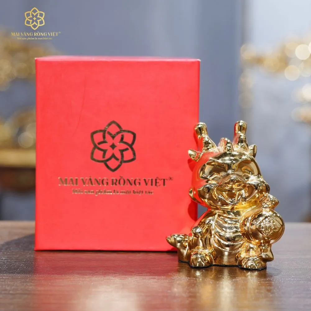 Tượng Rồng Chibi Mạ Gold 5 Tượng Rồng Chibi Mạ Gold - Ảnh 5