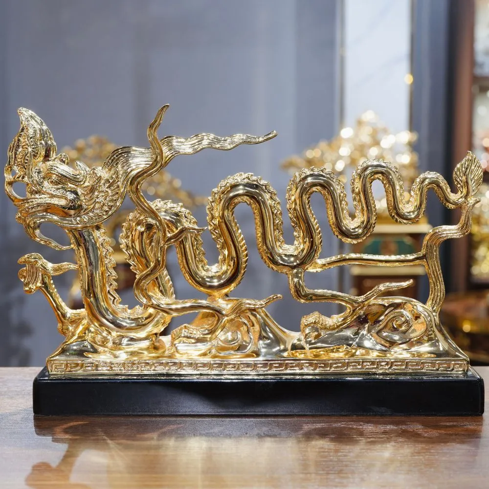 Tượng Rồng Nhà Lý Mạ Vàng 24K 3 Tượng Rồng Nhà Lý Mạ Vàng 24K - Ảnh 3