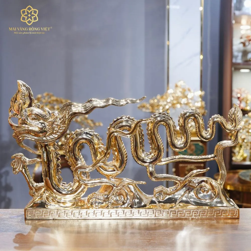 Tượng Rồng Nhà Lý Mạ Vàng 24K 4 Tượng Rồng Nhà Lý Mạ Vàng 24K - Ảnh 4