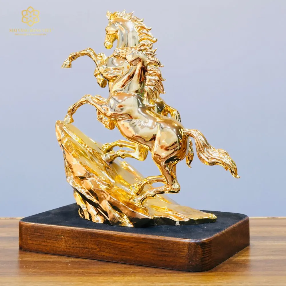 Song Mã Thịnh Vượng Bằng Đồng Mạ Gold Cao 30cm 6 Song Mã Thịnh Vượng Bằng Đồng Mạ Gold Cao 30cm - Ảnh 6