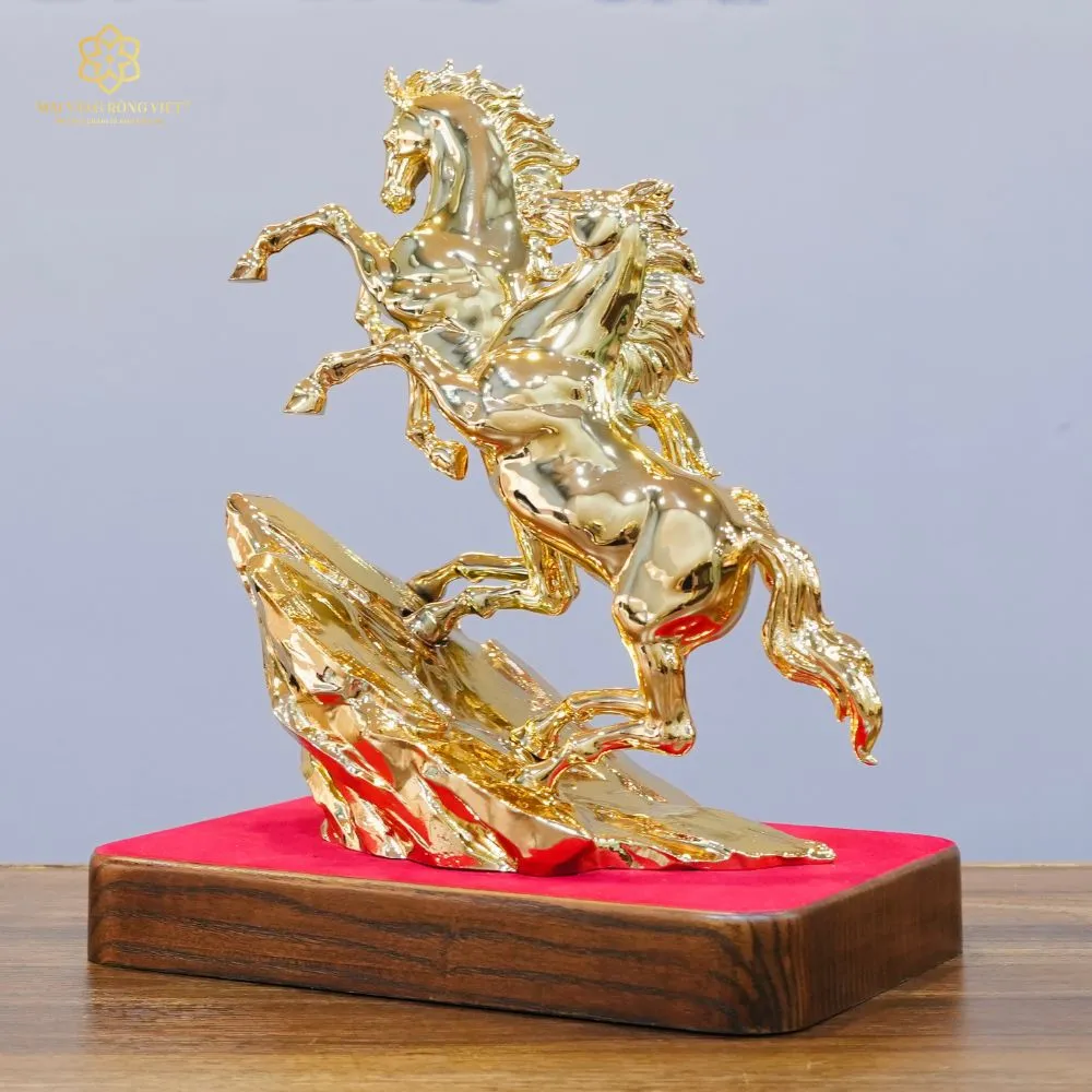 Song Mã Thịnh Vượng Bằng Đồng Mạ Gold Cao 30cm 12 Song Mã Thịnh Vượng Bằng Đồng Mạ Gold Cao 30cm - Ảnh 12