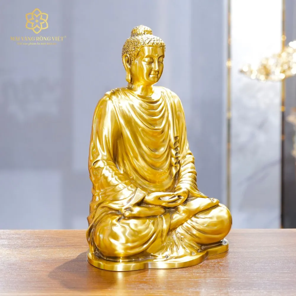 Tượng Phật Thích Ca Mâu Ni Bằng Đồng Mạ Cổ Điển 2 Tượng Phật Thích Ca Mâu Ni Bằng Đồng Mạ Cổ Điển - Ảnh 2