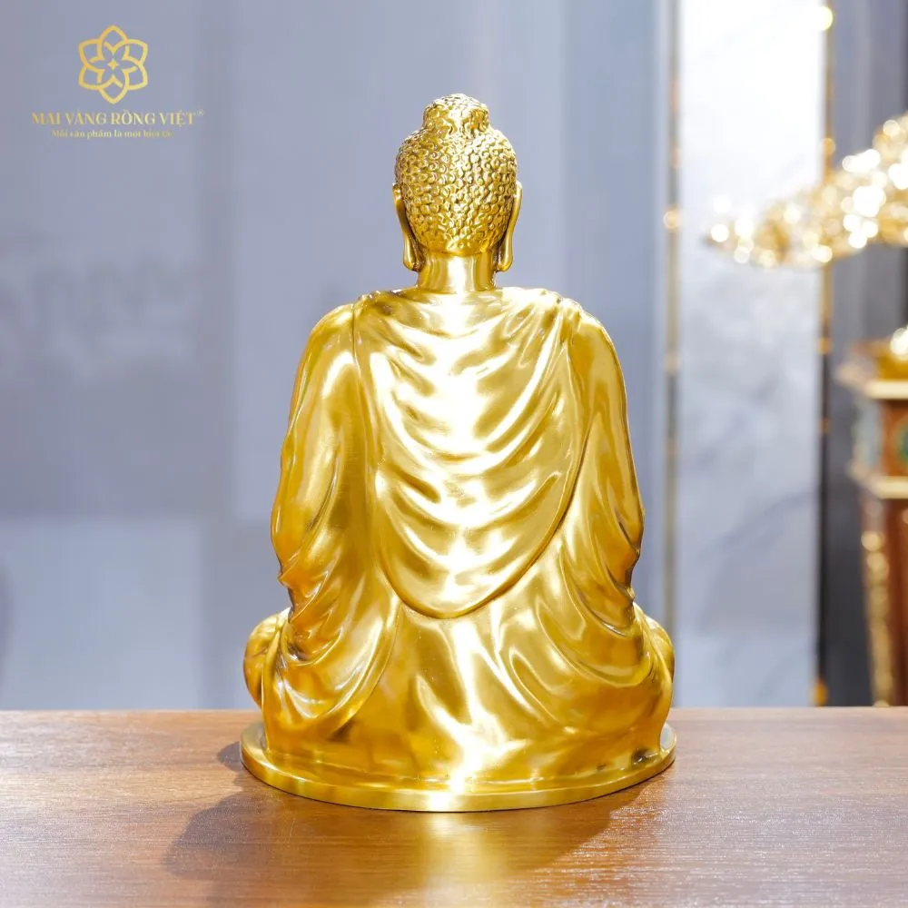 Tượng Phật Thích Ca Mâu Ni Bằng Đồng Mạ Cổ Điển 4 Tượng Phật Thích Ca Mâu Ni Bằng Đồng Mạ Cổ Điển - Ảnh 4