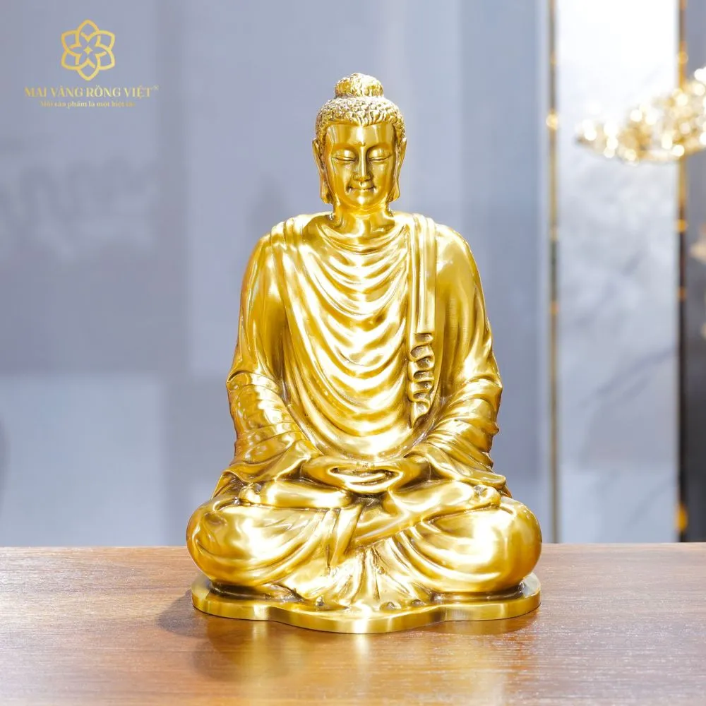 Tượng Phật Thích Ca Mâu Ni Bằng Đồng Mạ Cổ Điển 1 Tượng Phật Thích Ca Mâu Ni Bằng Đồng Mạ Cổ Điển